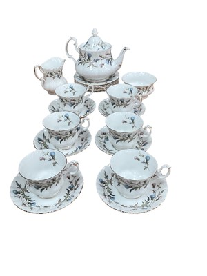 Lot 1307 - Royal Albert Brigadoon pattern teaset - 21 pieces, together with a Paragon part teaset and three tiles