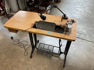 Lot 2694 - Singer treadle sewing machine table