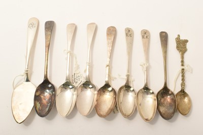 Lot 466 - Collection of miscellaneous silver spoons (various dates and makers).