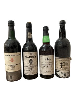 Lot 61 - Four bottles, Warre's 1974, bottled 1978, Warre 1960, W & J Graham 1966 and Lay & Wheeler port