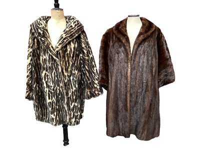 Lot 2123 - 1960's faux fur coat by Nortopile and Musquash fur by Chipterta Berkeley Street Mayfair.