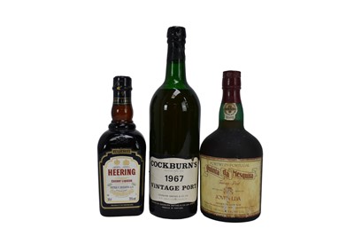 Lot 70 - Three bottles, Cockburn's 1967 Vintage Port, Quinta da Mesquita tawny port and Heering Cherry Liqueur
