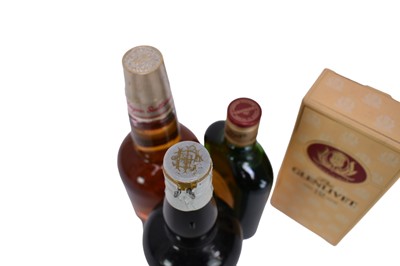Lot 79 - Three bottles, to include Haig's Blended Scotch Whisky Gold Label 70% proof, Whyte & Mackay Special Selected Scotch Whisky 70% proof, 26.75 Fl.ozs, The Glenlivet Aged 12 year Pure Single Malt 40%,...