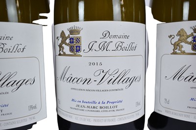 Lot 34 - Twelve bottles, Domaine J. M. Boillot Macon-Villages 2015, in orignal card box