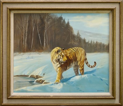 Lot 1155 - Leonard Pearman (1912-2003) oil on canvas, Siberian Tiger, signed, framed