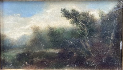 Lot 292 - Oil on board wooded landscape (small oil)