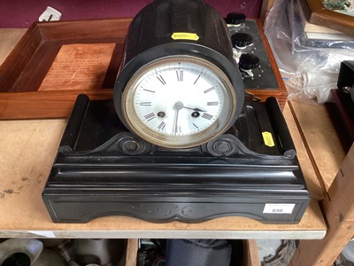 Lot 656 - Victorian slate mantel clock