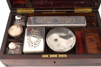 Lot 14 - Victorian mahogany and brass mounted fitted dressing table box, by Fisher, 188 strand.