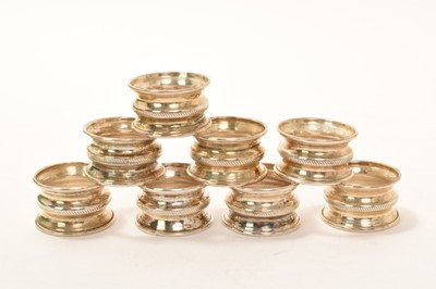 Lot 269 - Set of eight Egyptian silver napkin rings