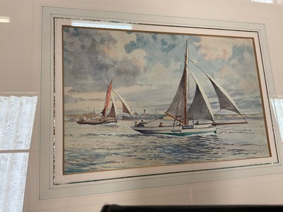 Lot 480 - Frank Shipsides watercolour, boating scene