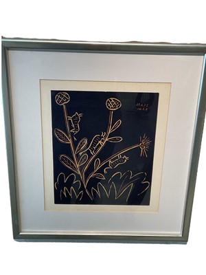 Lot 210 - Pablo Picasso (1881-1973) Plante aux Tostitos, 1962, image 27 x 22cm, glazed frame