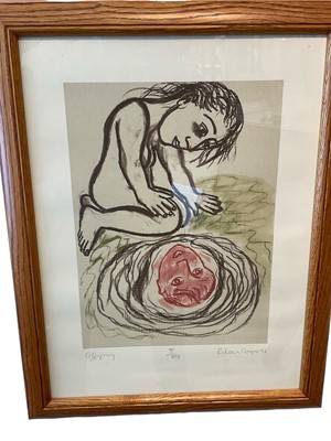 Lot 209 - Eileen Cooper (b. 1953) lithograph - Offspring, signed and dated '92, numbered 95 x 275, 30 x 22cm, glazed frame