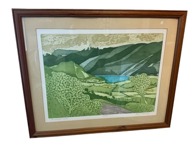 Lot 201 - John Brunsden (1933-2014) aquatint, Ennerdale Water, signed and titled, numbered 48/150, image 43 x 61cm, glazed frame