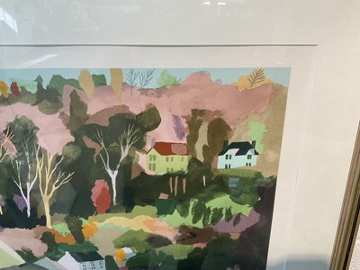 Lot 155 - Richard Tuff (b. 1965) screenprint, across the valley, signed, titled and numbered 170/250, 44 x 54cm, glazed frame