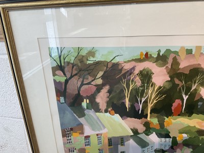 Lot 155 - Richard Tuff (b. 1965) screenprint, across the valley, signed, titled and numbered 170/250, 44 x 54cm, glazed frame