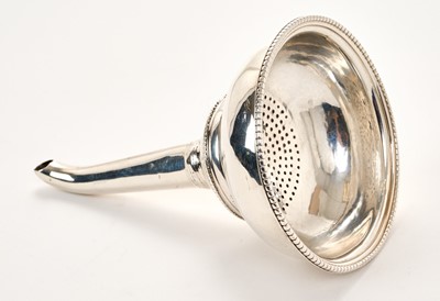 Lot 201 - George III silver wine funnel, possibly Hester Bateman