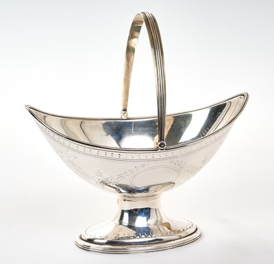 Lot 202 - Large George III silver sugar helmet shape sugar basket by Hester Bateman London 1787