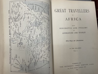 Lot 917 - Africa and Its Exploration as Told by Its Explorers ..., Mungo Park - Clapperton - The Landers - Livingston - etc", Sampson Low Marston & Co, 2 vols, and others relating to Africa and exploration