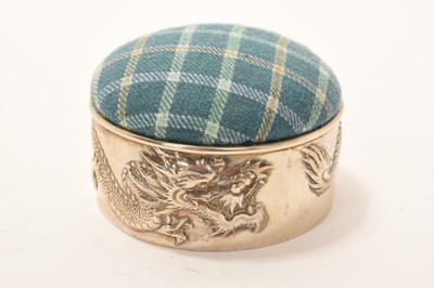 Lot 209 - Late 19th century Chinese silver pin cushion by Wang Hing