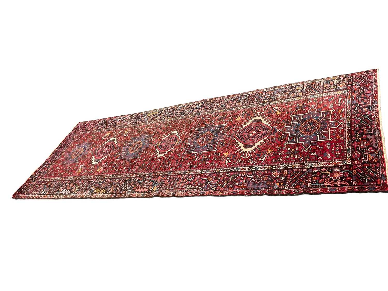 Lot 1350 - Large Karaja Kelay rug, of unusual form approximately 430 x 150cm