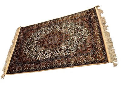 Lot 1402 - Good Nepalese silk rug, purchased in Nepal in the late 1970's