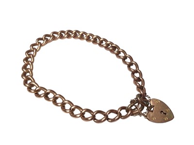 Lot 77 - 9ct rose gold curb link chain with padlock clasp