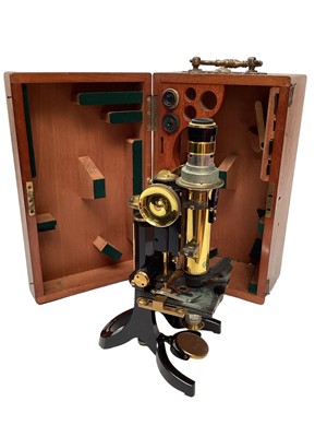 Lot 2592 - J. Swift & Son microscope in fitted mahogany case