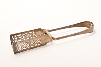 Lot 217 - Victorian silver asparagus tongs