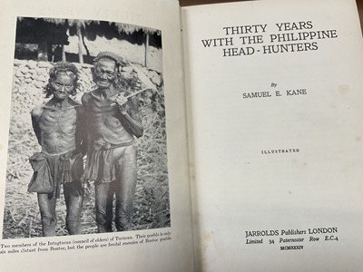 Lot 921 - Mystery animals and exploration, including Thirty-Years with the Philippine Head-Hunters, by Samuel Kane, various others