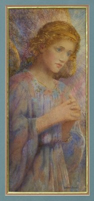 Lot 1090 - Lexden Lewis Pocock (1850-1919), watercolour - An Angel, signed, 39cm x 16.5cm, in glazed gilt frame