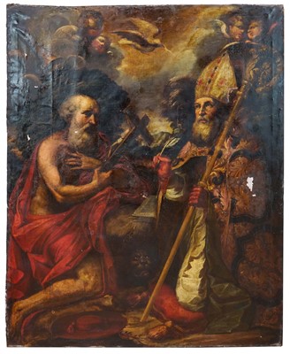 Lot 1144 - Spanish School, 17th / 18th century, oil on canvas - Saint Jerome, 157cm x 126cm, unframed