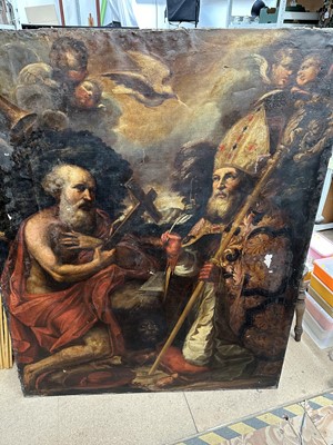 Lot 1144 - Spanish School, 17th / 18th century, oil on canvas - Saint Jerome, 157cm x 126cm, unframed