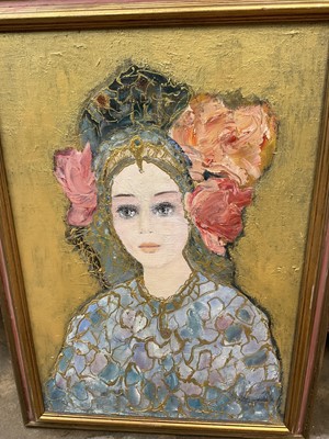 Lot 195 - Follower of Klimt, oil on canvas - figural study, together with two further oils