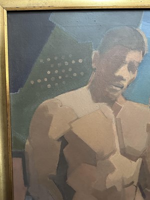 Lot 1187 - *Cornelius McCarthy (1935-2009) oil on canvas - Male nudes, signed and dated '85, 127cm x 101cm, framed