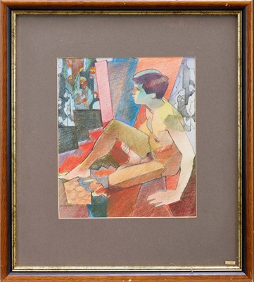 Lot 1189 - *Cornelius McCarthy (1935-2009) pencil and crayon - Nude study, signed in pencil with initials, 32cm x 27cm, in glazed frame