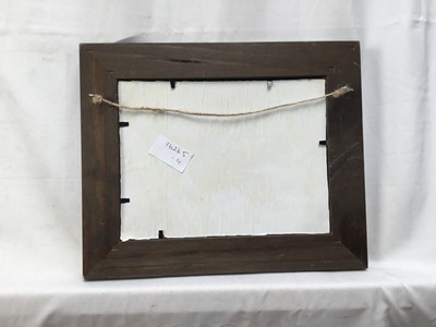 Lot 101 - Henry Percy, oil on board, black and white terrier, signed, in painted frame. 14 x 19cm.