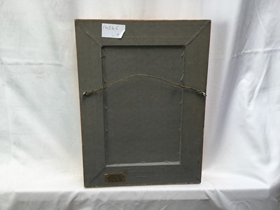 Lot 104 - Early 20th century English School, oil on board, young lady holding a bouquet of flowers, in gilt frame. 20 x 12cm.