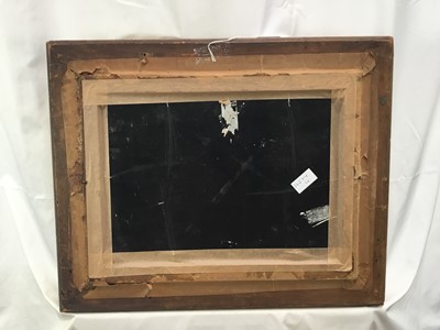 Lot 129 - After Edward Ladell, oil on wood board - Still life with peaches, pear and grapes with vines on a marble ledge, 24cm x 34cm, behind glass in gilt frame