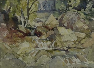 Lot 28 - Albert Ribbans (1903-1966) watercolour - Landscape, 24cm x 32cm, signed and framed