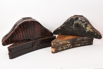 Lot 707 - Local interest: Four 19th century toleware mayoral hat boxes removed from Colchester Town Hall