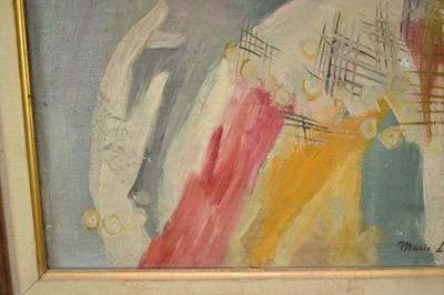 Lot 1236 - Attributed to Marie Laurencin (1883-1956) oil on canvas - Portrait of a Lady, a sketch verso, inscribed and bearing signature, 49cm x 35cm, framed