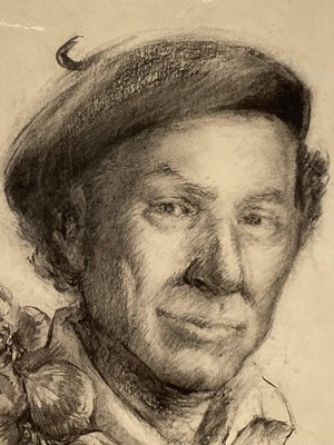 Lot 259 - Shelia Hawkins (1905 - 1999) Two charcoal portraits of John Gregory, dancer, choreographer, writer and artist who along with his wife Barbara Vernon founded Harlequin Ballet Company which initially...