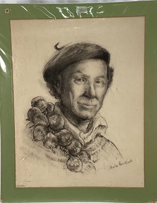 Lot 259 - Shelia Hawkins (1905 - 1999) Two charcoal portraits of John Gregory, dancer, choreographer, writer and artist who along with his wife Barbara Vernon founded Harlequin Ballet Company which initially...