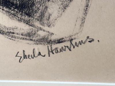 Lot 259 - Shelia Hawkins (1905 - 1999) Two charcoal portraits of John Gregory, dancer, choreographer, writer and artist who along with his wife Barbara Vernon founded Harlequin Ballet Company which initially...