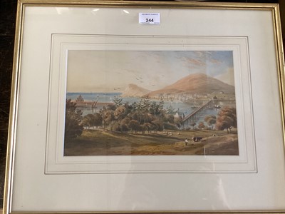 Lot 244 - Anglo Colonial school, 19th century -Harbour with ziggurat