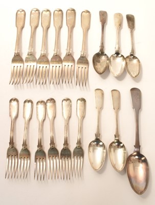 Lot 254 - Group of Victorian provincial silver flatware