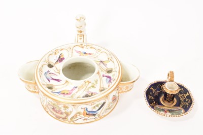 Lot 119 - Regency Derby inkwell and a miniature Spode candlestick