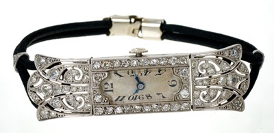 Lot 538 - Art Deco ladies diamond cocktail watch