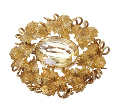 Lot 480 - Gold and citrine brooch