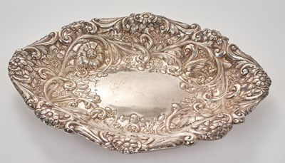 Lot 245 - Edwardian embossed silver dish